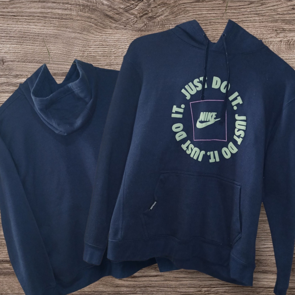 Nike Blue Hoodie with Graphic Design